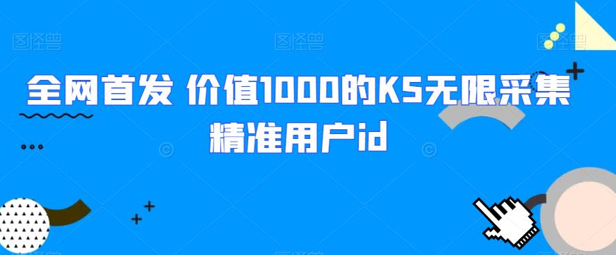 全网首发 价值1000的KS无限采集精准用户id网赚项目-副业赚钱-互联网创业-资源整合大蓝科技